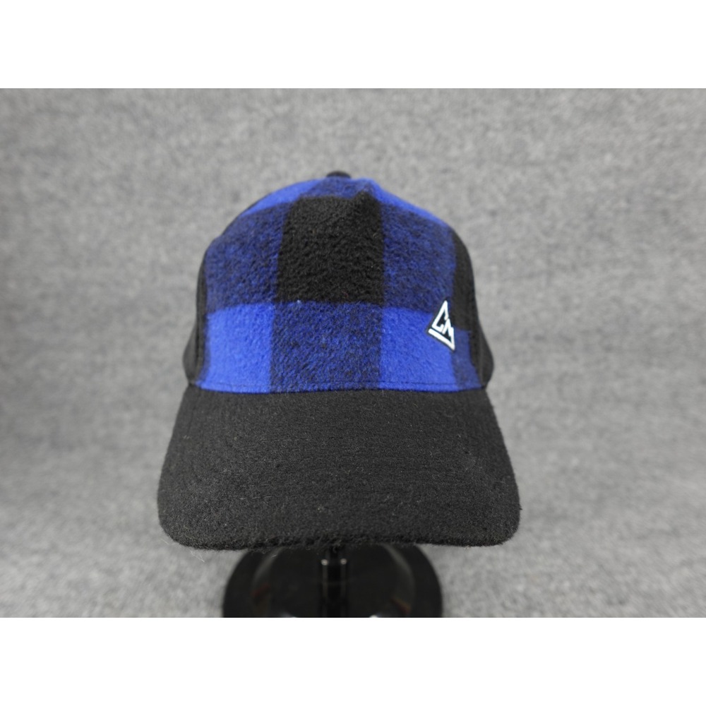 Chillmeister Buffalo Plaid Mesh Snapback Hat Mens Blue Black Fleece Trucker Cap